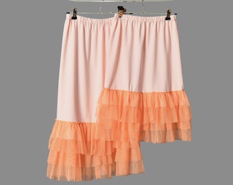 Moeder en meisje abrikoos oranje petticoat, half en volledige slip voor meisjes, maat 2, 3, 4, 5, 6, 7, 8 7 8 10, rokjurk extender slip