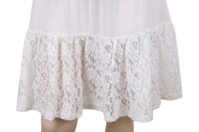 White Lace Skirt Extender Slip,Dress Extender Slip WITH LENGTH OPTION