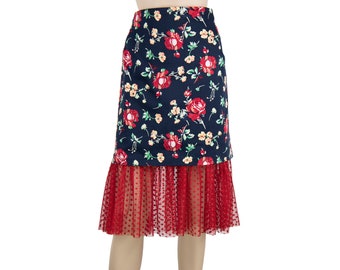 Tiered Ruffle Polka Dot Long Skirt Extender Slip, Dress Extender
