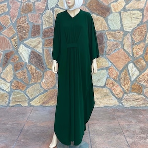 Emerald Green Kaftan Maxi Dress, Caftan Dress, Plus Size Maxi Dress -COLOR OPTION
