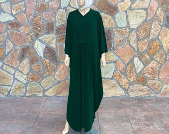 Emerald Green Kaftan Maxi Dress, Caftan Dress, Plus Size Maxi Dress -COLOR OPTION
