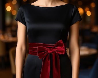 Roter Samt Plus Size Solid Kleider Schärpe Gürtel, COLOR OPTION