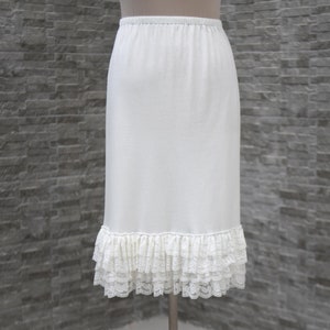 Off White Ruffle Skirt Extender Slip, Dress Extender Slip, Petticoat
