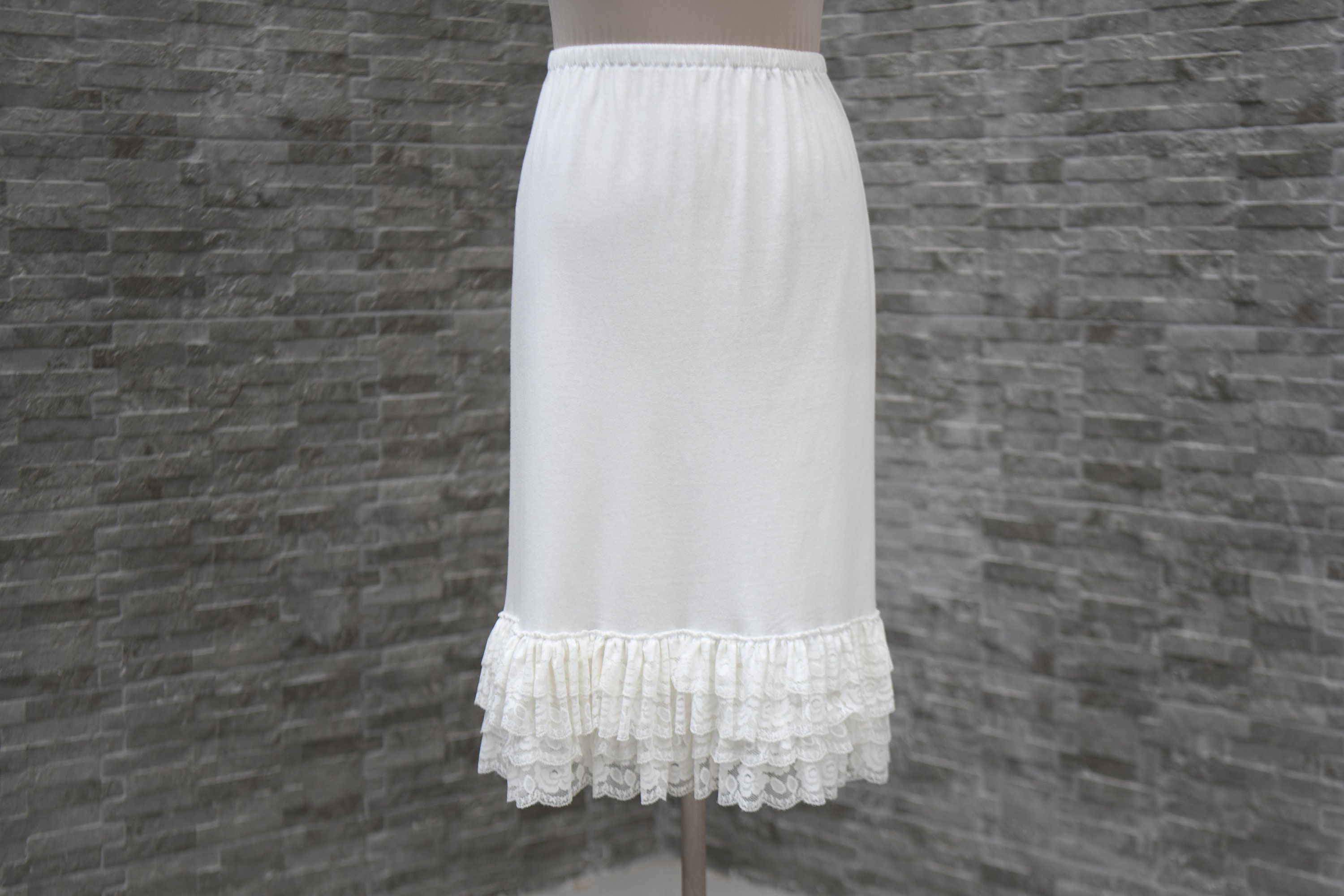 Lace Slip Ruffle Skirt Extender Off White Ruffle Skirt Extender Slip, Dress  Extender Slip, Petticoat New Zealand