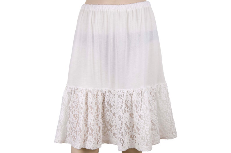 White Lace Skirt Extender Slip,Dress Extender Slip WITH LENGTH OPTION