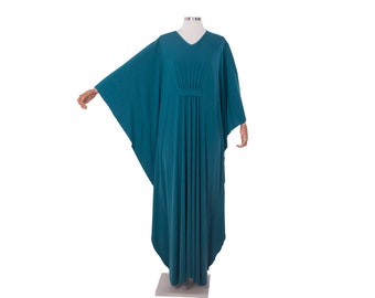 Teal kaftan maxi jurk, kaftan jurk, plus size maxi jurk-COLOR OPTIE