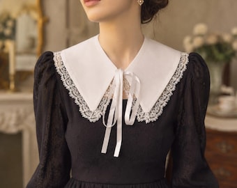 Colletto Peter Pan, collana bianca con colletto oversize, colletto a balze staccabile, accessori rimovibili per donna Peter Pan classico, bianco
