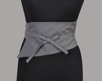 Gray Obi Belt, Wide Wrap Belt,Gray Color - With Color Option