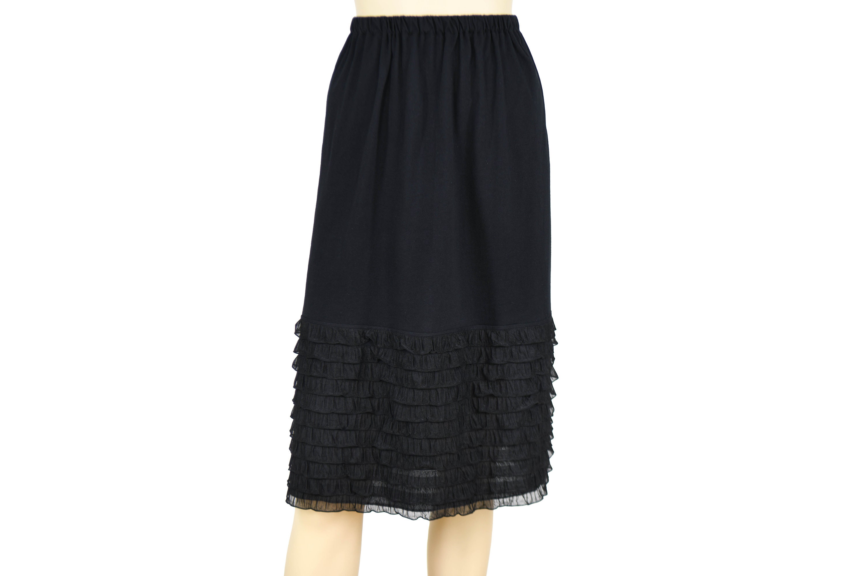 long black slip skirt for under dress Chictry Womens Lace Underskirt Petticoat Under Dress Half Slip Lace Trim Long Skirt Black M, Women's, Size: Medium