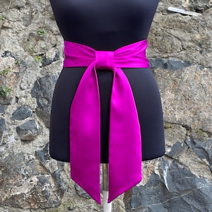 Violet Magenta Steel Pink Satin Schärpe Gürtel, Breite Satin Schärpe, Hochzeits Accessoires, Hot Pink, Magenta, Fuchsia - COLOR & LENGTH Option