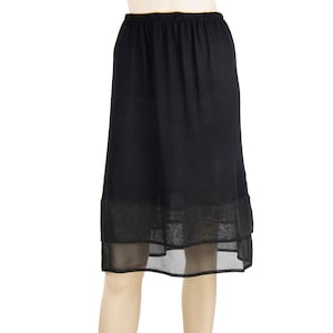 Black Woman Skirt Extender, Dress Extender Slip, Lace Top Shirt Extender - WITH LENGTH OPTION