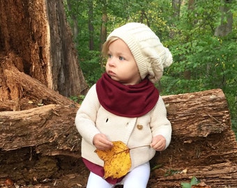 Infinity Scarf Bib Burgundy