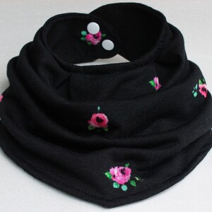 Baby Bandana Bib Black Rose