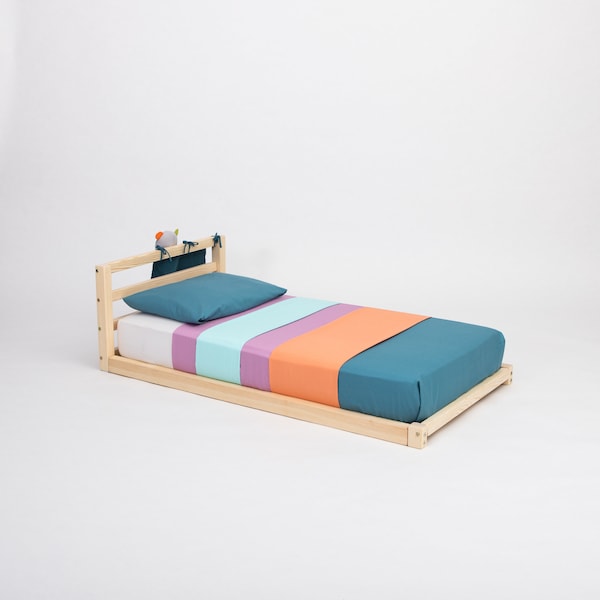 Montessori peuter vloer bedframe koningin, Montessori vloer bed dag bed frame volledige Kids houten bedframe Peuter bedframe twin 1 jaar oud cadeau