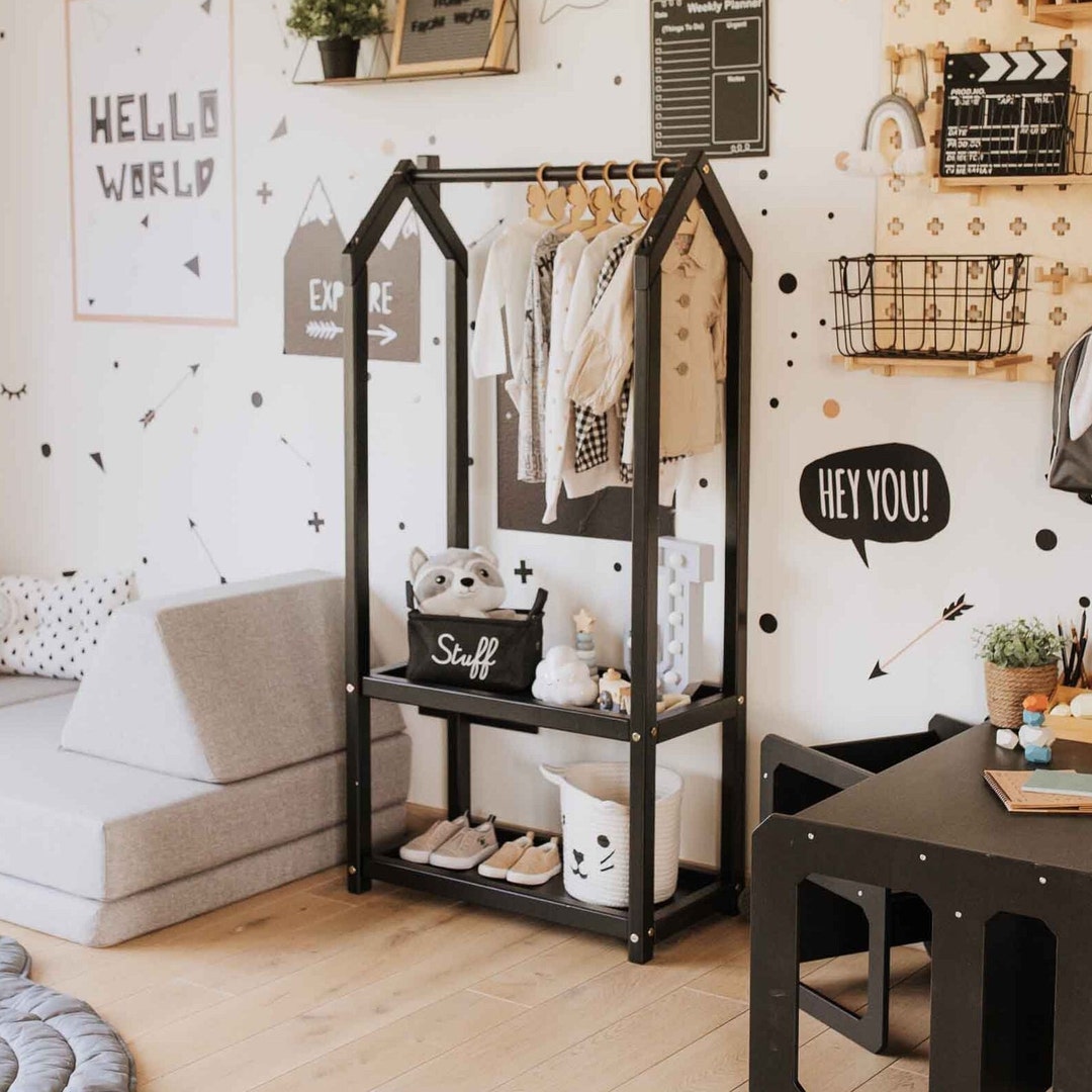 Cómoda Montessori para niños Armario para niños pequeños Perchero