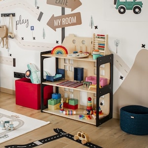 Dollhouse for Kids book shelf Montessori furniture for kids Christmas Gift for 1 year old Montessori shelf, Fairy house Doll house for girls