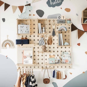 Estantes flotantes Pegboard soporte de exhibición Estantes de guardería Estantes Montessori, Pegboard pared Pegboard estantes estante colgante de pared Pegboard estante
