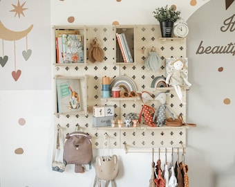 Planken voor de kinderkamer, Montessori-planken, prikbordwand, prikbordplanken, wandplank, prikbordplank, zwevende planken, prikborddisplaystandaard