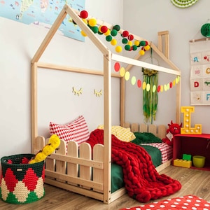 Toddler bed frame Montessori bed frame Nursery furniture, Montessori house bed Toddler house bed Single size, Twin size Children's house bed