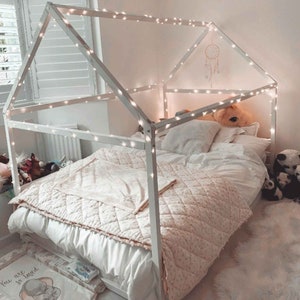 Marco de cama Montessori para cama para niños pequeños Cama con marco para niños pequeños Cama para niños Cama de piso, Cama de casa de piso Cama de plataforma Tamaño doble, Cama de tamaño completo