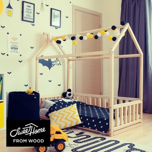 Montessori bed, child bed, toddler bed, kid bed, wood bed, floor bed, house shaped bed, kid bed frame, toddler bed frame, kid frame bed, house bed frame, child house bed, kid platform bed, toddler floor bed, Montessori bed, child bed, toddler bed