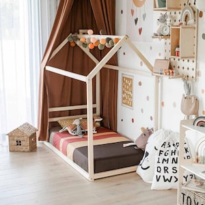 Floor level bed for kid bed House bed frame, Toddler floor bed for toddler bed frame Montessori bed frame Montessori floor bed frame