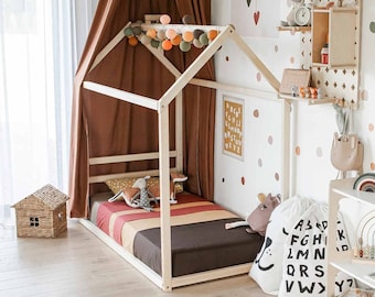 Floor level bed for kid bed House bed frame, Toddler floor bed for toddler bed frame Montessori bed frame Montessori floor bed frame