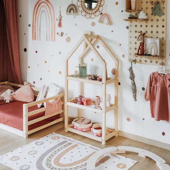 Estantería infantil Casita de madera natural - Envio Rapido y Gratuito