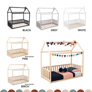 Floor teepee tent, wood bed, toddler bed, house shaped bed, Montessori house bed, Montessori bed, children bed, toddler bed, kids bed frame, floor house bed, toddler floor bed, wooden frame bed, kids bed, Montessori furniture, boys room furniture