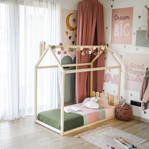 Kid's house bed Kid's hut bed Montessori toddler house bed, Montessori house bed, Best gift for kids, Best Christmas gift for toddlers
