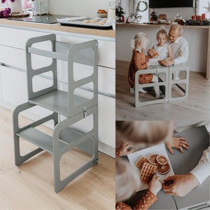 Kitchen tower Montessori  tower Kids step stool Montessori furniture Montessori stool Montessori toddler kitchen learning toddler stool