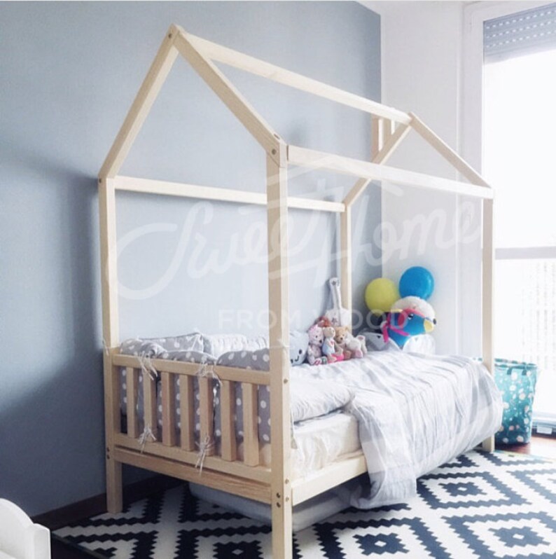 Toddler Bed Wood Frame House Or Full Size