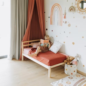 Letto rialzato per bambini, struttura letto per bambini, regalo per il terzo compleanno per bambini, regalo di Natale per bambine, letto per bambini con gambe, letto a piattaforma