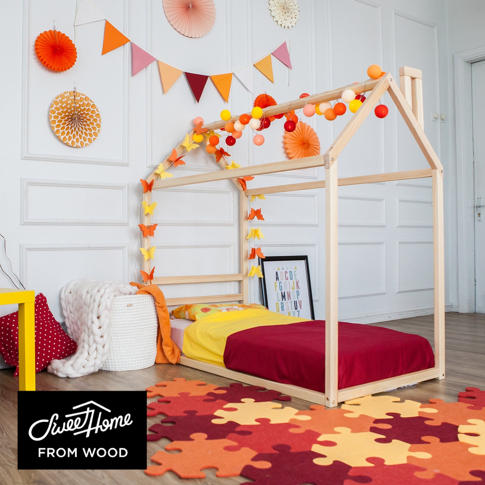 Toddler House Bed Montessori Floor Bed Montessori Toddler Bed Etsy