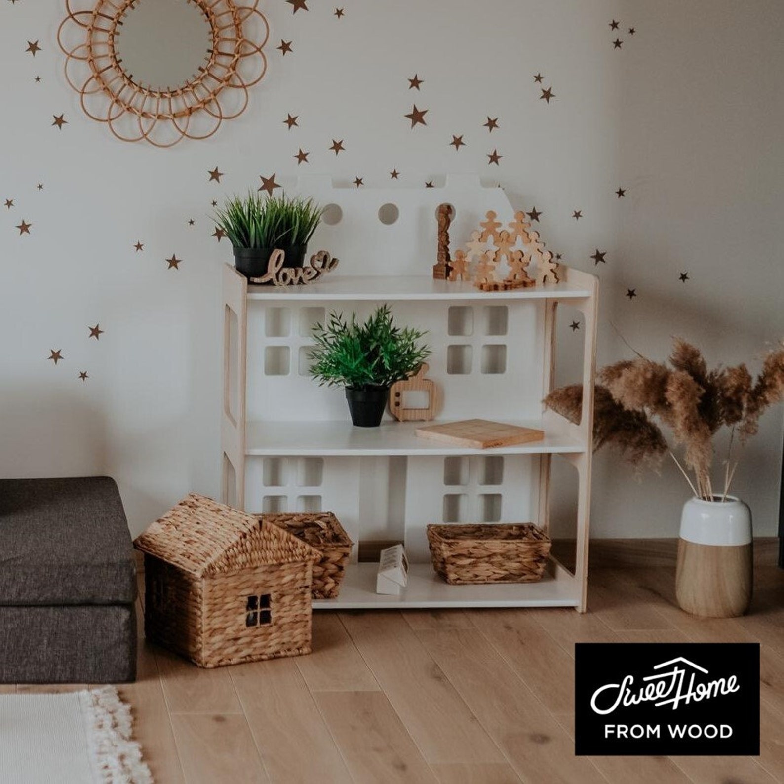 Doll House Kids Shelf House Shaped Shelf Montessori Shelf Etsy