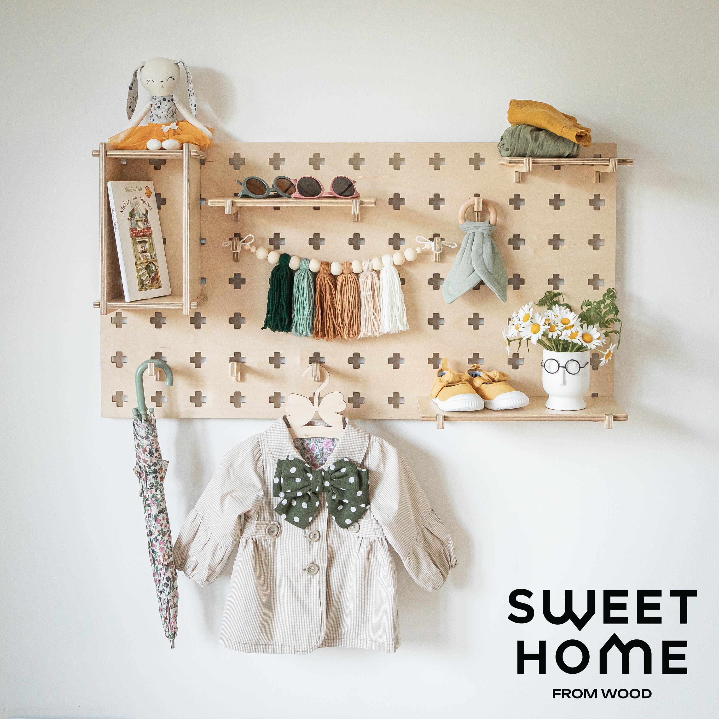 Large Pegboard Display Stand – Sweet HOME from wood