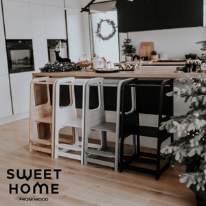 Kitchen helper tower, step stool, learning tower, kitchen helper stool, transformable kitchen step stool, Transformable  kitchen helper step stool, transformable  kitchen tower, Montessori tower, Montessori safety stool, Kitchen safety stool
