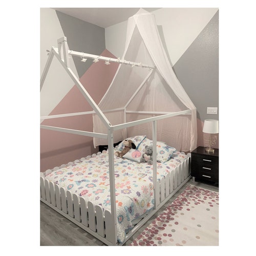 Bed Frame Queen Floor Child, House Bed Frame Plans Queen