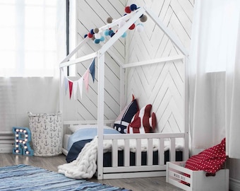 Montessori house bed for toddler Low platform bed Montessori bed - Montessori floor bed Toddler floor bed frame, Toddler house bed frame