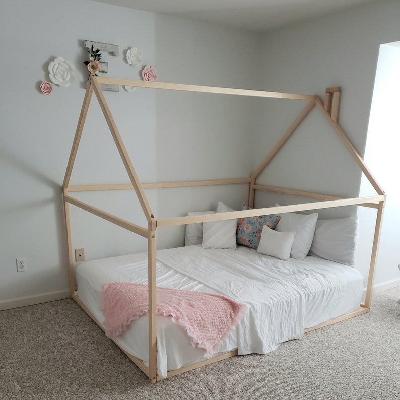 Montessori Toddler Beds Frame Bed House Bed House Wood House Etsy Ireland