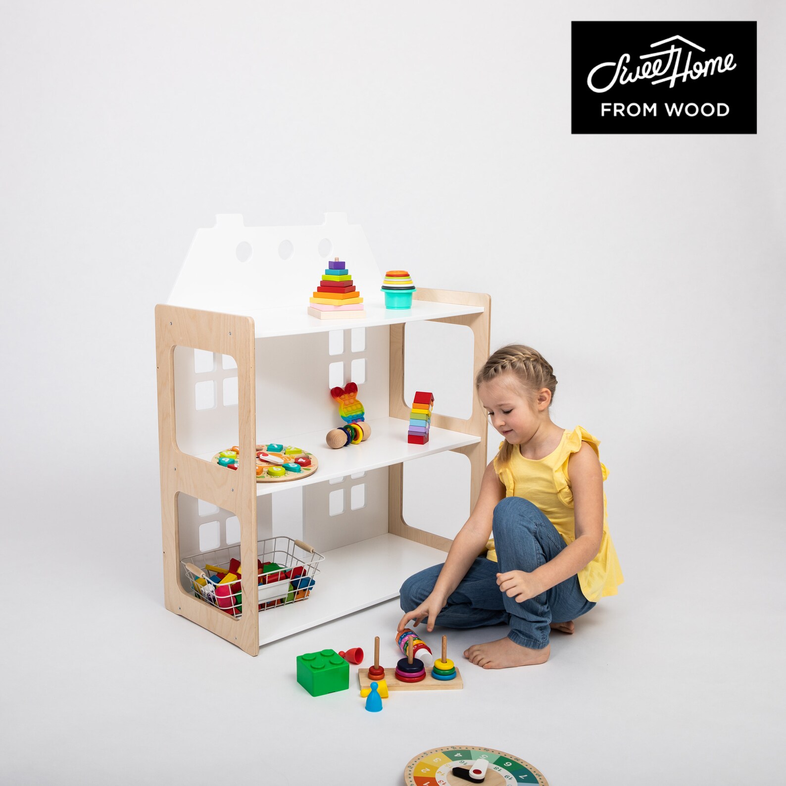 Doll House Kids Shelf House Shaped Shelf Montessori Shelf Etsy