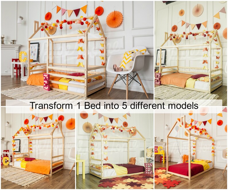 Toddler bed Kids teepee diy playhouse frame bed or Montessori Etsy