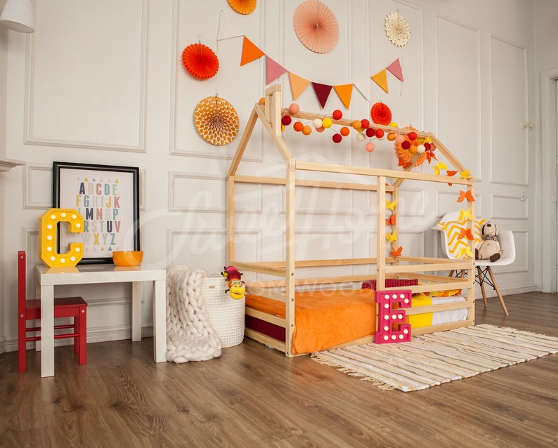 Toddler bed Kids teepee diy playhouse frame bed or Montessori Etsy