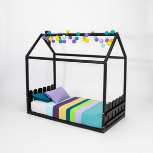 house bed frame, child bed, Montessori bed, toddler bed, house shaped bed, house frame bed, kid floor bed, bed Montessori toddler floor hausbett, teepee bed, wood house bed, wood bed frame, tent bed, house bed frame, child bed, Montessori furniture