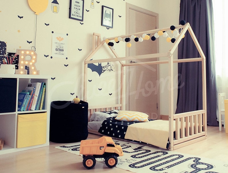 Montessori Toddler Room Wooden Bed Full Or Queen Size For Image 0