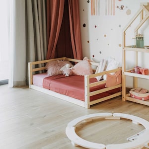 Montessori floor bed Montessori toddler floor bed frame queen day bed frame full Kids wood bed frame Toddler bed frame twin, 1 year old gift