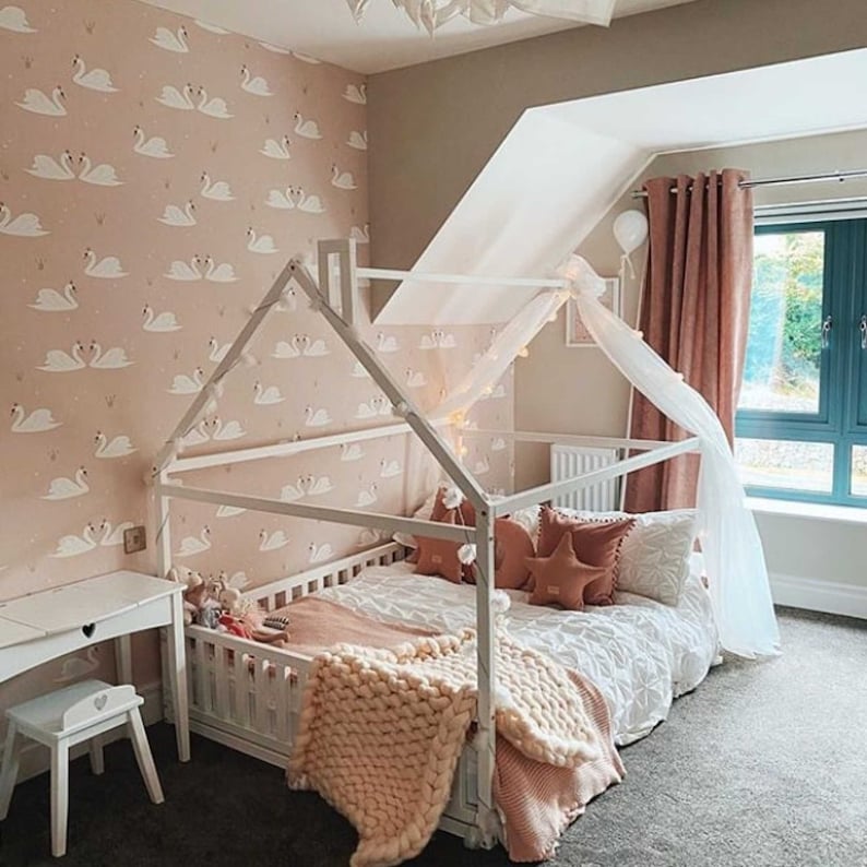 Montessori house bed, montessori toddler, platform bed, Scandinavian design child room, teepee kids bed, Toddler furniture, wood bed, wood beds for girls, wood house bed, Wood Houses, wood toy, wood toys, wooden bed, wooden playhouse, girls bed