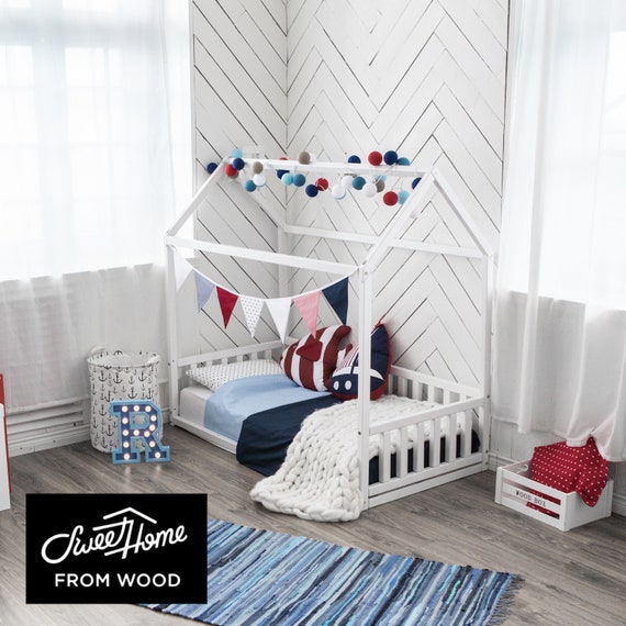 Toddler Floor Bed Frame Floor House Bed Frame Montessori Floor Etsy