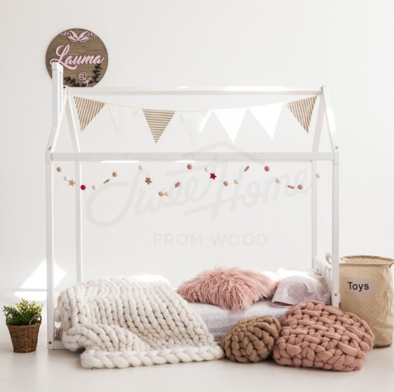 Toddler house bed with slats Montessori floor bed kid bed Etsy