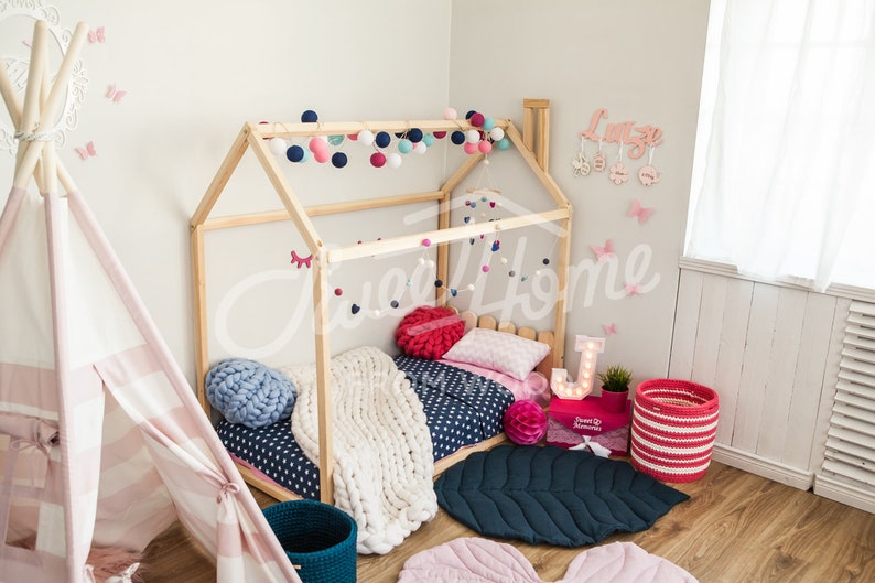 Toddler house bed with slats Montessori floor bed kid bed Etsy